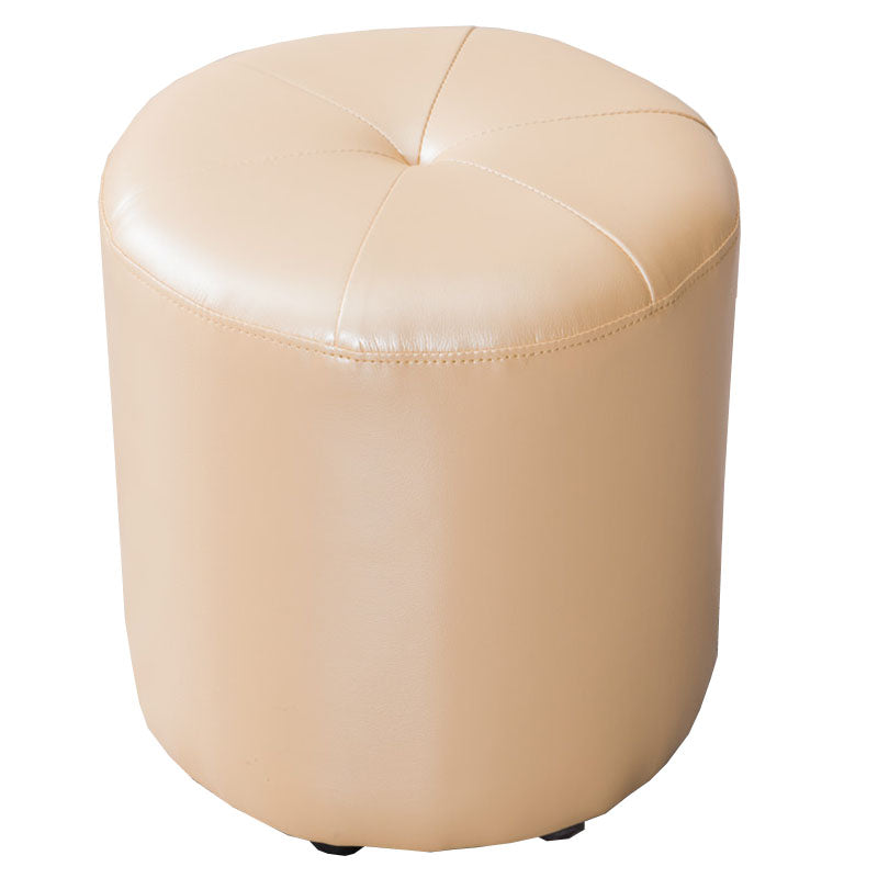 Genuine Leather Standard Stool Modern Style Simple Round Stool