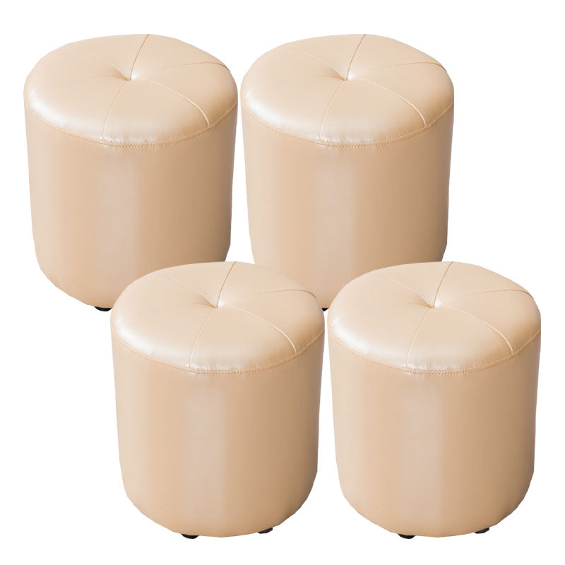 Genuine Leather Standard Stool Modern Style Simple Round Stool
