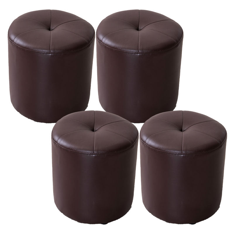 Genuine Leather Standard Stool Modern Style Simple Round Stool