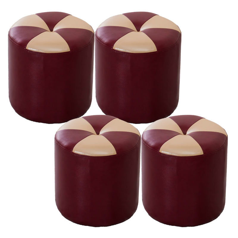 Genuine Leather Standard Stool Modern Style Simple Round Stool