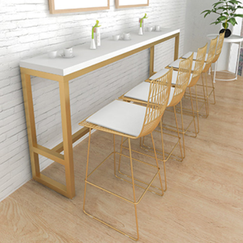 Glam Rectangle Wood Counter Table 1/6/11 Pieces Bar Table Set for Cafe