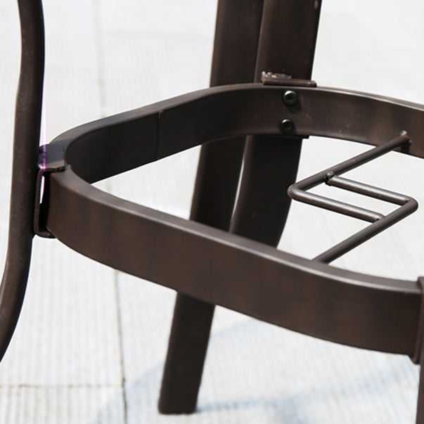 Industrial Dining Table Glass Clear Rust Resistant Patio Table