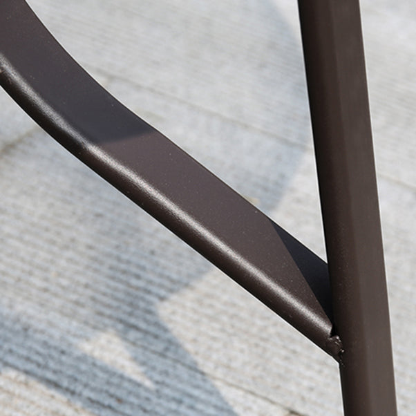 Industrial Dining Table Glass Clear Rust Resistant Patio Table