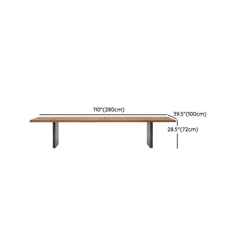 Boho Style Dining Set Wood Rectangular 1/9 Pieces Dining Set