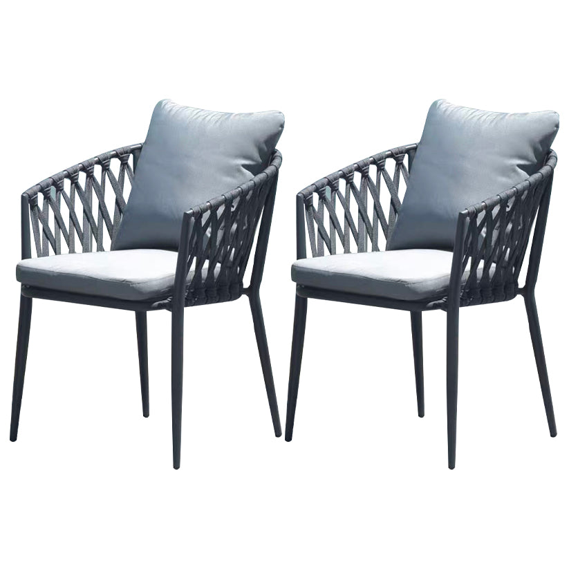 Boho Stone Top Dining Set 1/2/5 Pcs Metal Table with Chairs for Outdoor