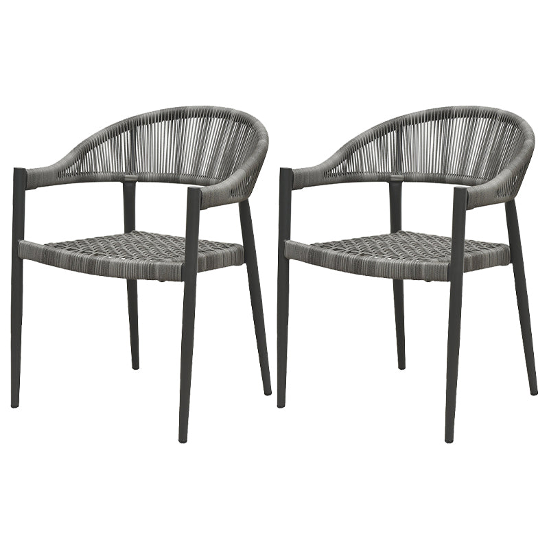 Boho Stone Top Dining Set 1/2/5 Pcs Metal Table with Chairs for Outdoor