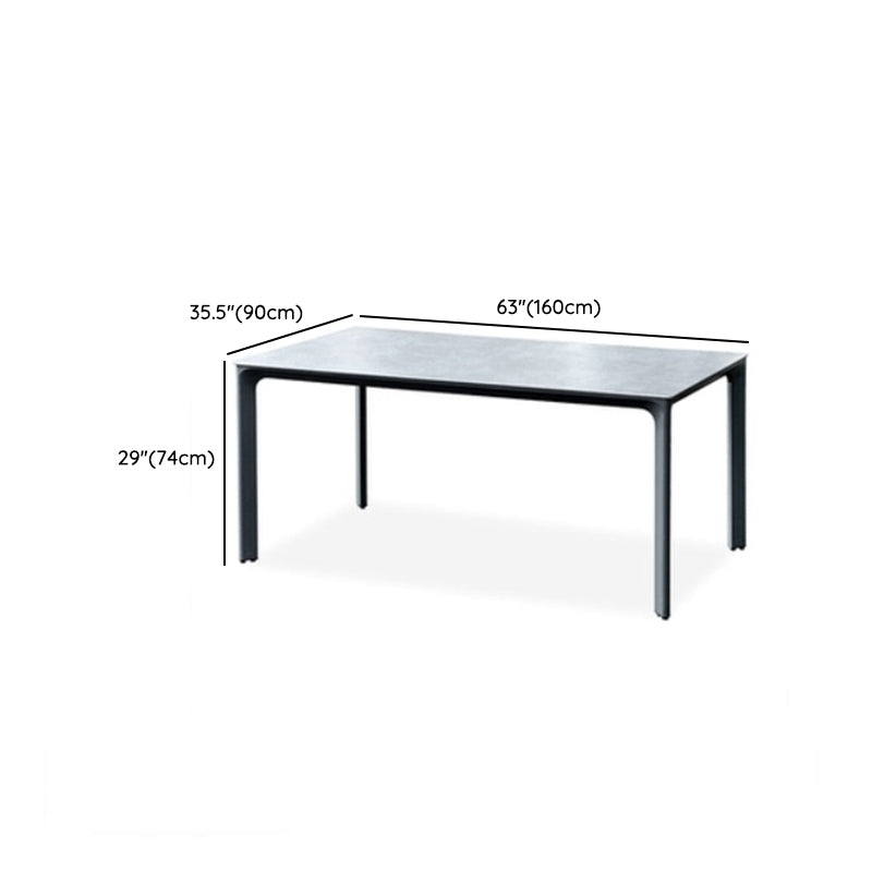 Boho Stone Top Dining Set 1/2/5 Pcs Metal Table with Chairs for Outdoor