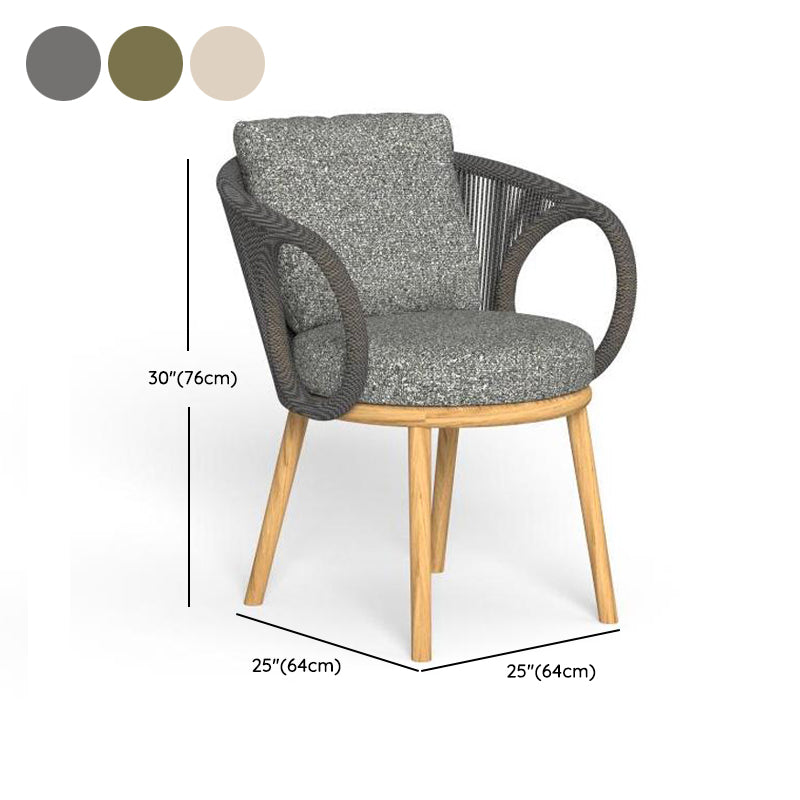 Teak Solid Wood Dining Set 1/3/5 Pcs Boho Natural Frame Patio Dining Table and Chairs