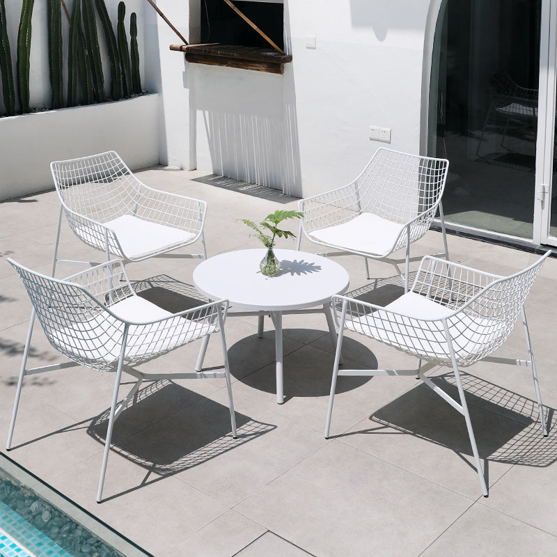 Boho 1/2/3/4/5 Pieces Dining Table Set Metal Round Dining Set