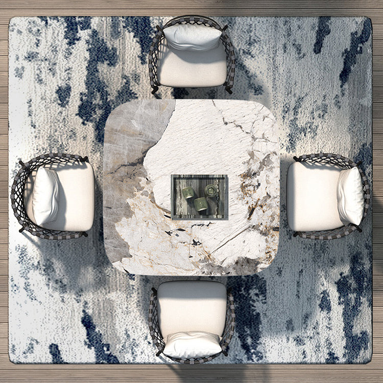 Stone Top Patio Dining Table Set 1/4/5 Pcs Square Patio Dining Table