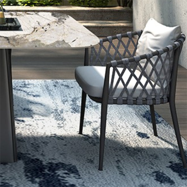 Stone Top Patio Dining Table Set 1/4/5 Pcs Square Patio Dining Table