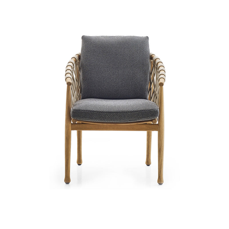 Solid Wood Patio Dining Set 1/4/7 Pcs Boho Removable Cushion Cover Chairs