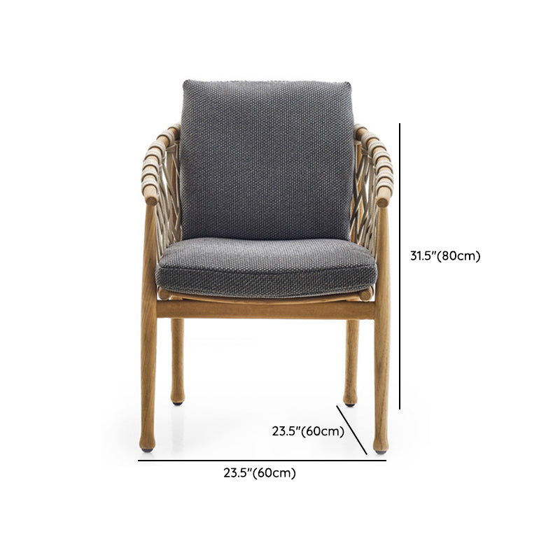 Solid Wood Patio Dining Set 1/4/7 Pcs Boho Removable Cushion Cover Chairs