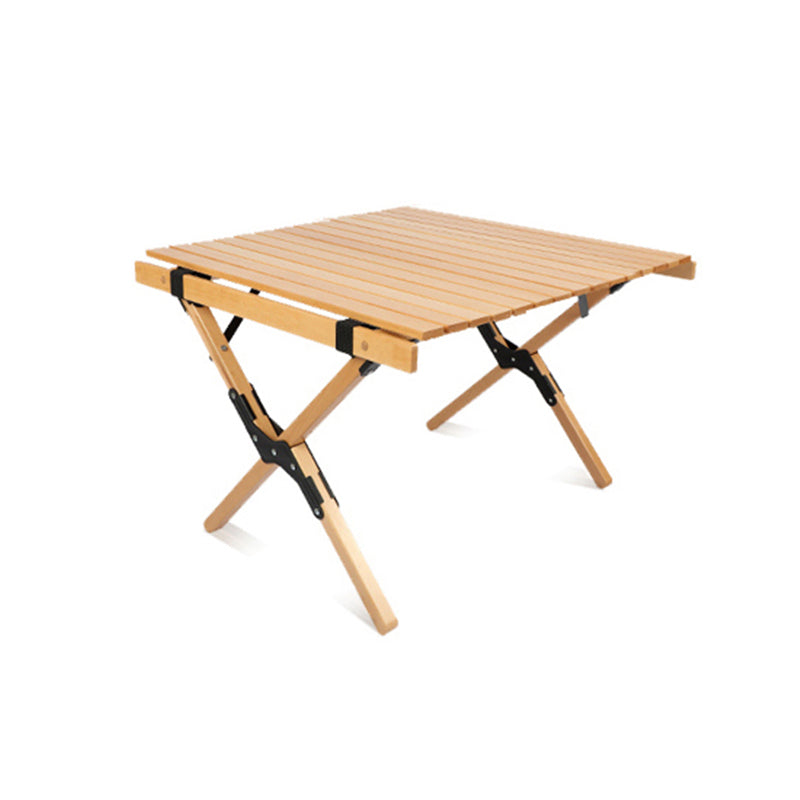 Industrial Foldable Camping Table Beech Solid Wood Removable Camping Table