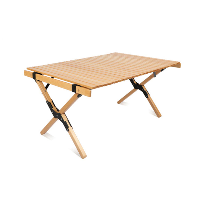 Industrial Foldable Camping Table Beech Solid Wood Removable Camping Table