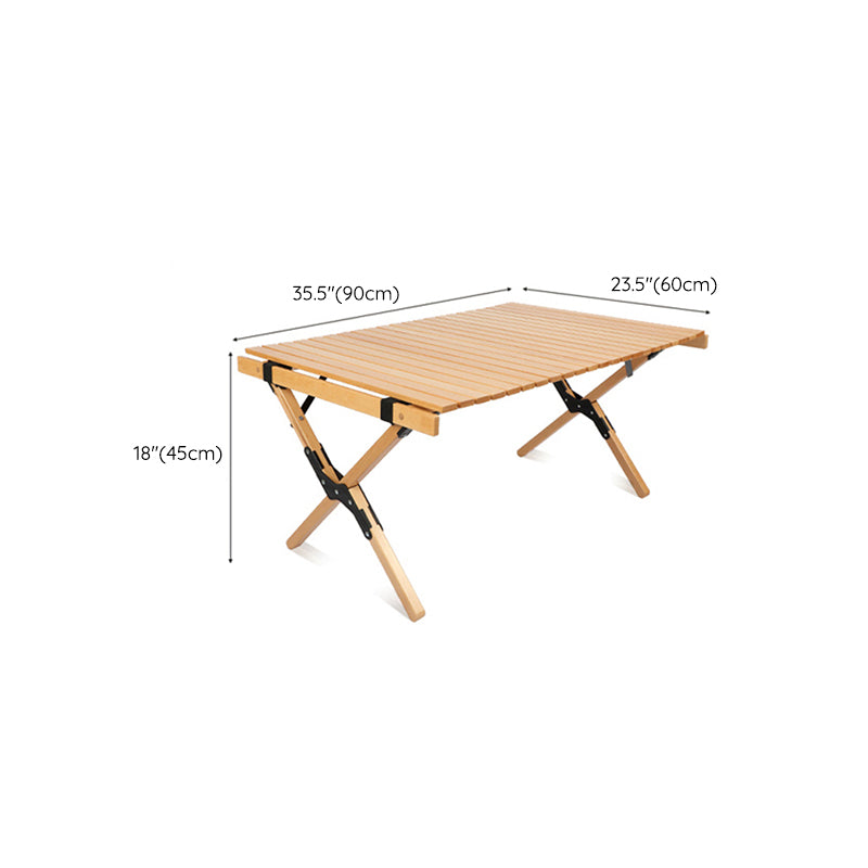 Industrial Foldable Camping Table Beech Solid Wood Removable Camping Table