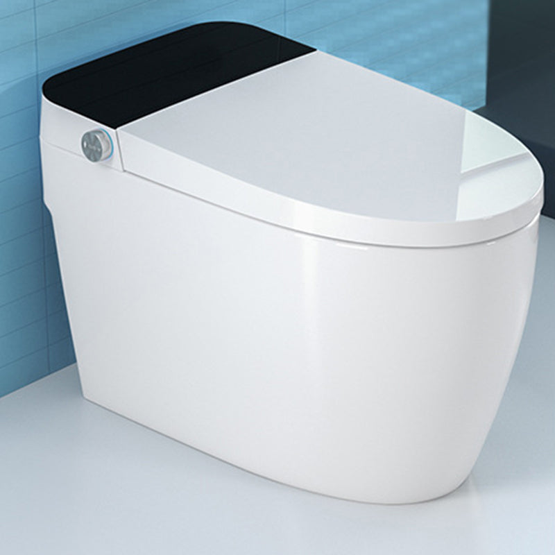 Contemporary Heated Seat Flush Toilet Floor Mounted Black Urine Toilet for Bathroom