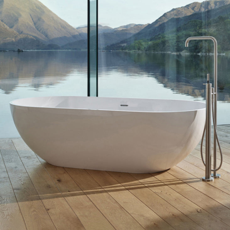 Modern Stone Bathtub Freestanding Soaking Bathtub , 29.53-inch Tall