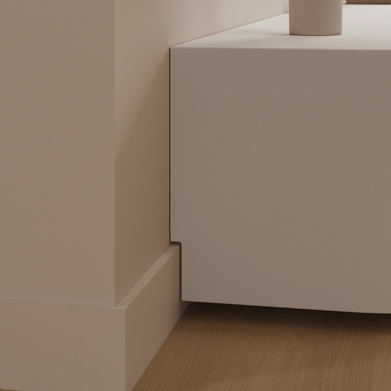 Modern Engineered Wood Media Console White 3 Drawers TV Console