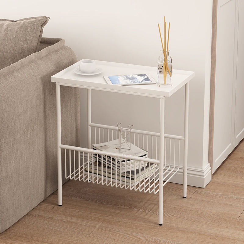 Glam Open Storage Accent Table Nightstand Antique Finish Bed Nightstand with 2 Shelves