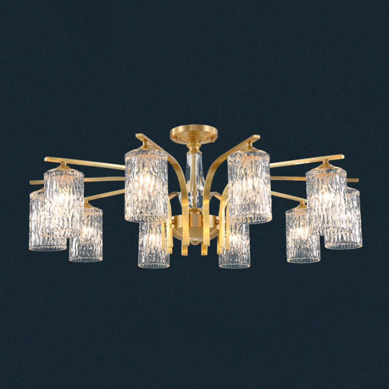 Light Luxury Crystal Ceiling Lamp Cylinder Shape Ceiling Light for Bedroom