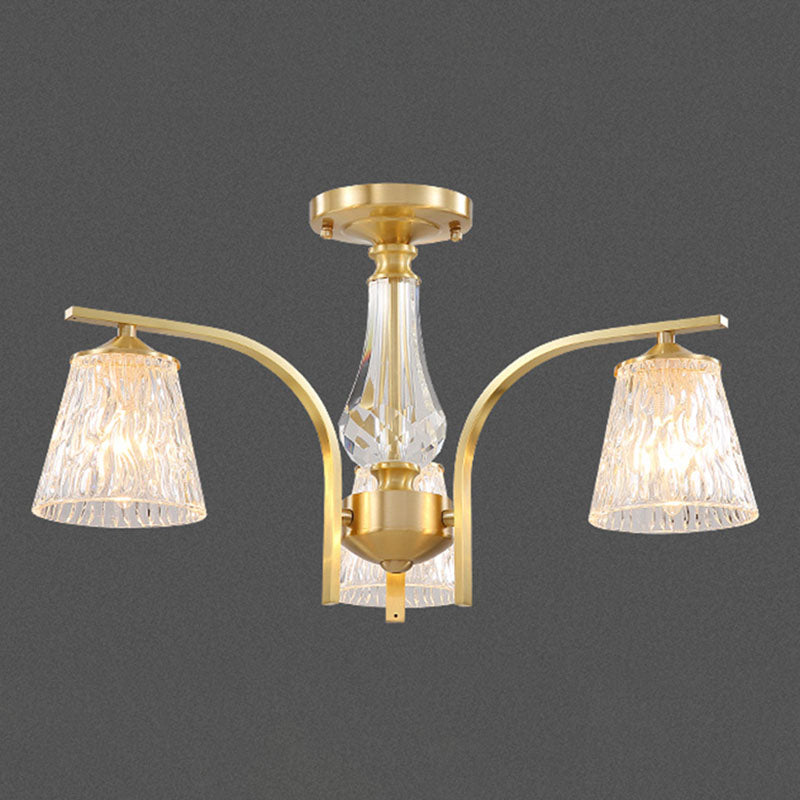 Light Luxury Crystal Ceiling Lamp Cylinder Shape Ceiling Light for Bedroom