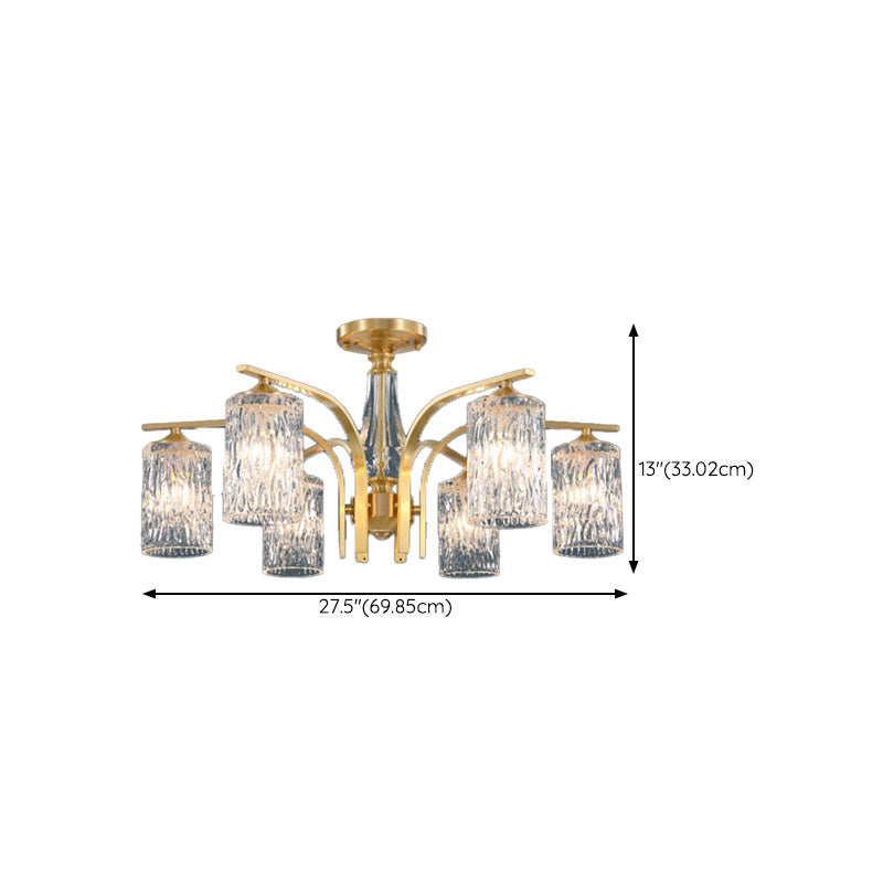 Light Luxury Crystal Ceiling Lamp Cylinder Shape Ceiling Light for Bedroom