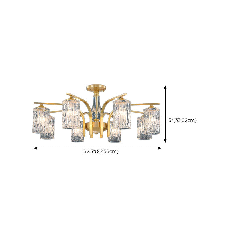 Light Luxury Crystal Ceiling Lamp Cylinder Shape Ceiling Light for Bedroom