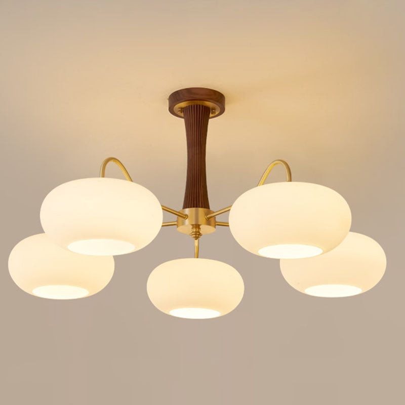 Modern Simple Wooden Ceiling Light Dome Shape Ceiling Lamp for Bedroom