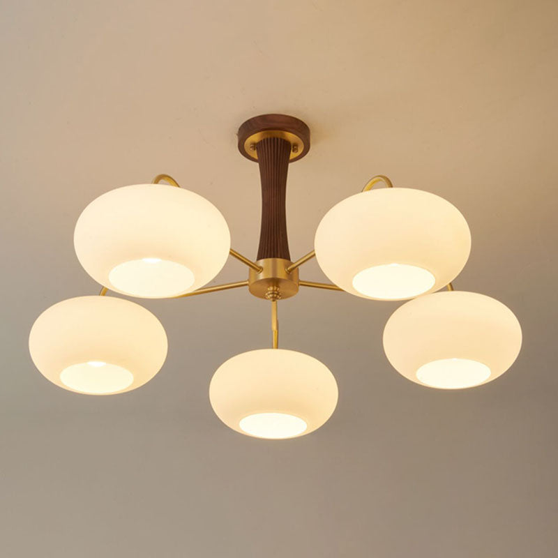 Modern Simple Wooden Ceiling Light Dome Shape Ceiling Lamp for Bedroom