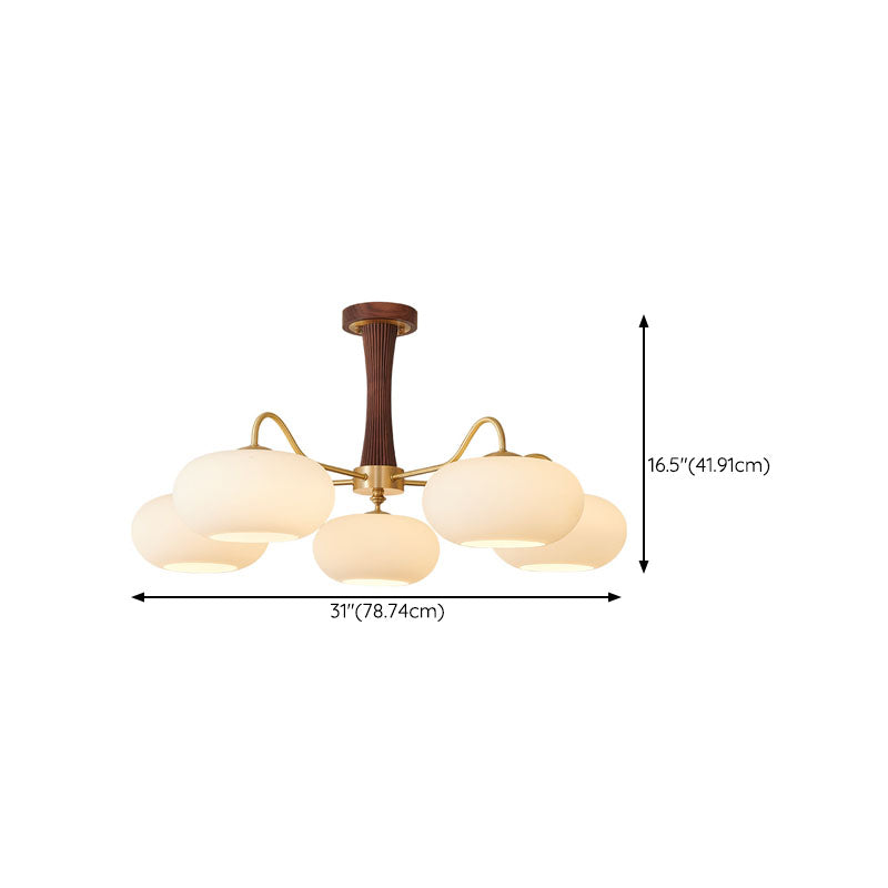 Modern Simple Wooden Ceiling Light Dome Shape Ceiling Lamp for Bedroom
