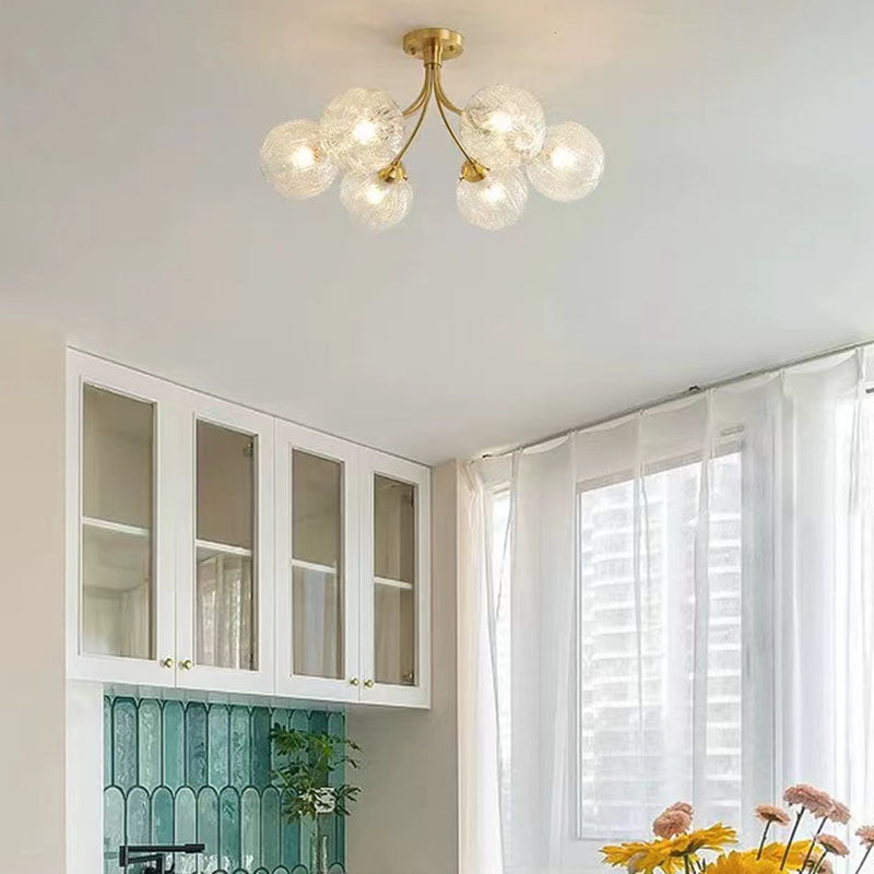 American Style Ceiling Light Ball Shape Shade Ceiling Lamp for Bedroom