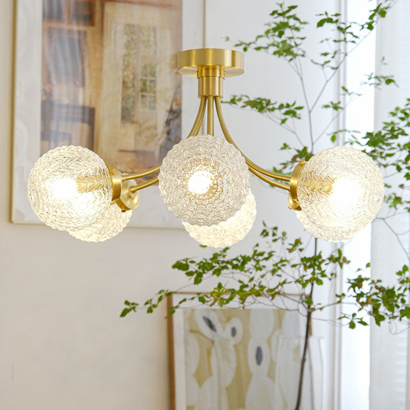 American Style Ceiling Light Ball Shape Shade Ceiling Lamp for Bedroom