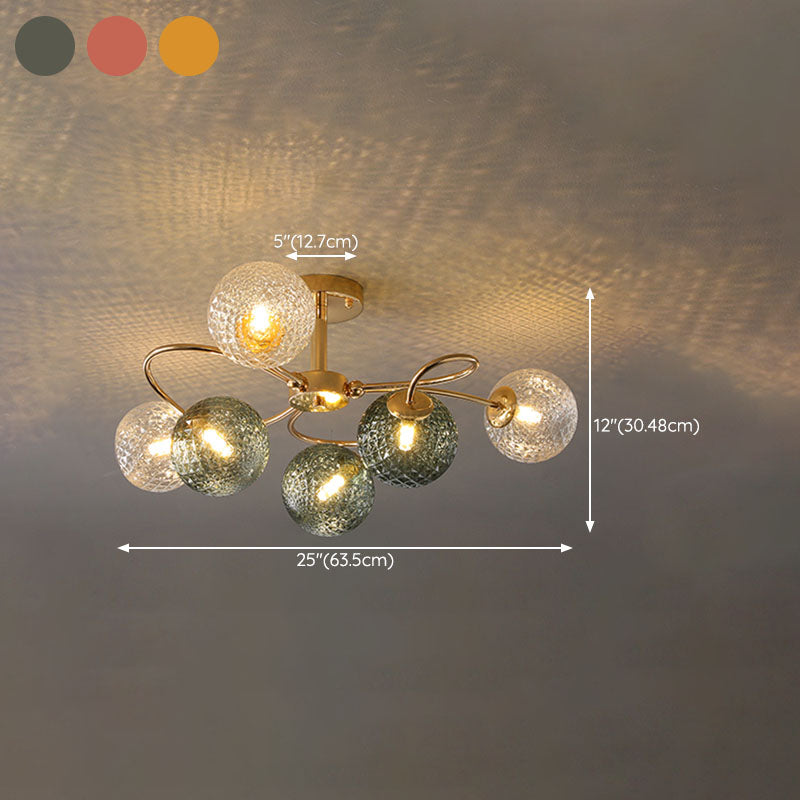 Nordic Style Ceiling Light Colorful Ball Shape Shade Ceiling Lamp for Living Room