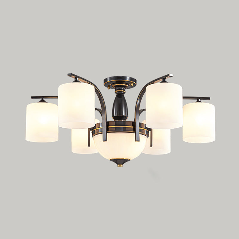 American Style Copper Ceiling Light Cylinder Shape Ceiling Lamp for Bedroom
