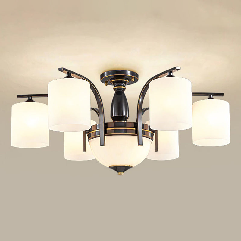 American Style Copper Ceiling Light Cylinder Shape Ceiling Lamp for Bedroom