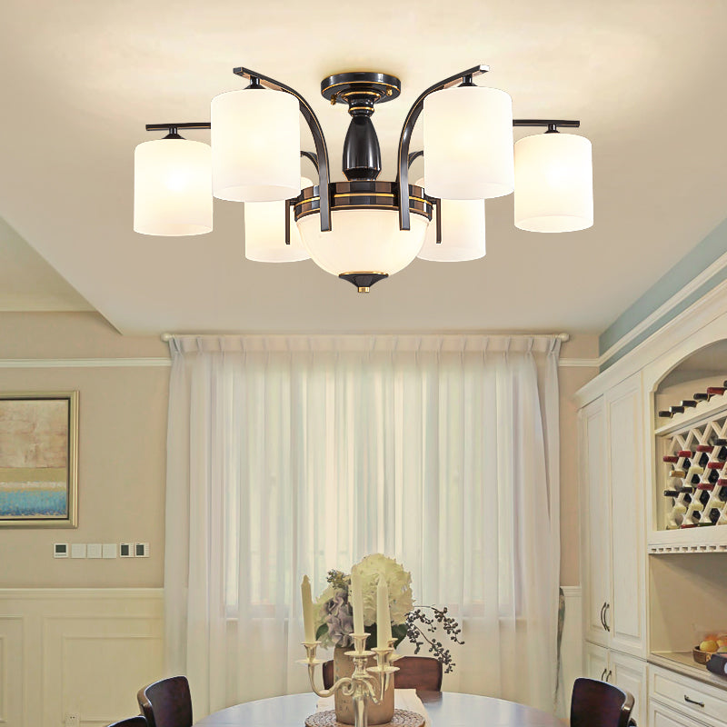 American Style Copper Ceiling Light Cylinder Shape Ceiling Lamp for Bedroom