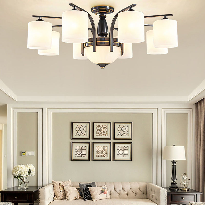 American Style Copper Ceiling Light Cylinder Shape Ceiling Lamp for Bedroom