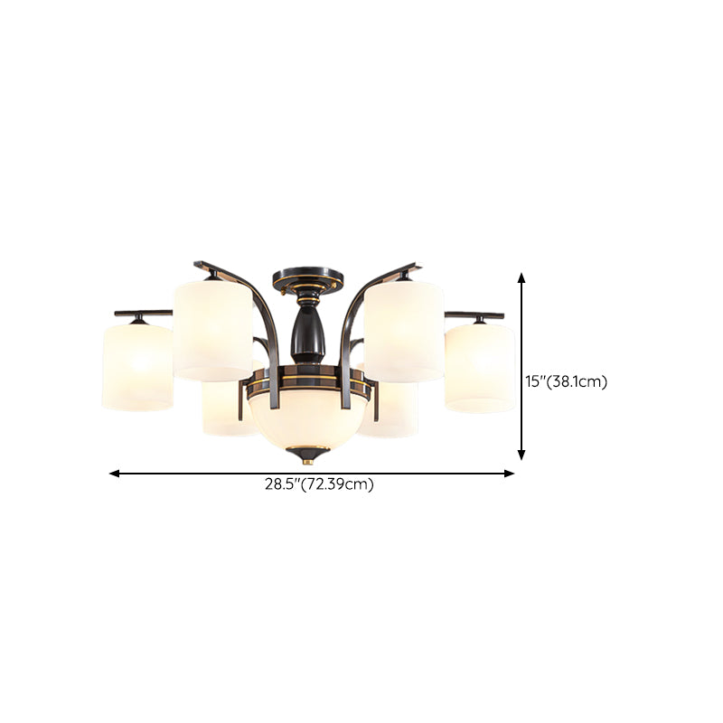 American Style Copper Ceiling Light Cylinder Shape Ceiling Lamp for Bedroom