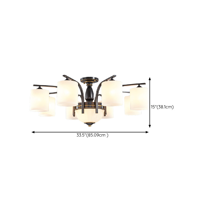 American Style Copper Ceiling Light Cylinder Shape Ceiling Lamp for Bedroom