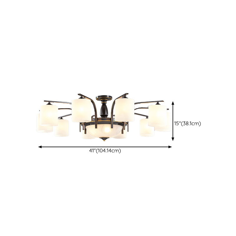 American Style Copper Ceiling Light Cylinder Shape Ceiling Lamp for Bedroom