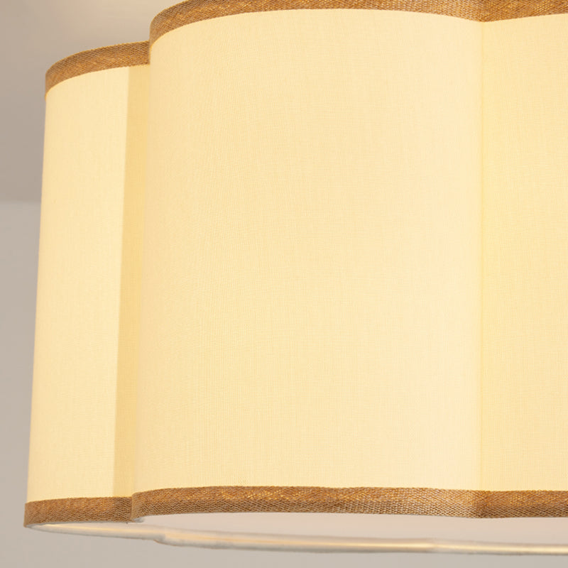 American Style Ceiling Light Geometry Shape Ceiling Lamp with Fabric Shade for Living Room
