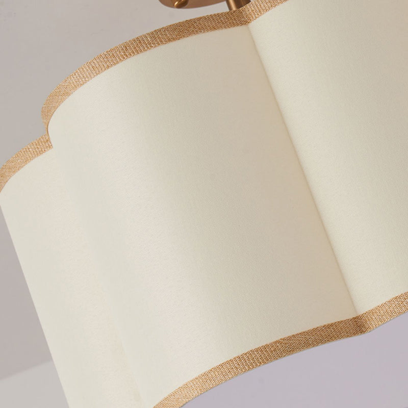 American Style Ceiling Light Geometry Shape Ceiling Lamp with Fabric Shade for Living Room