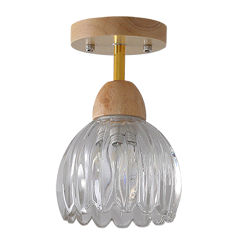 Modern Simple Wooden Ceiling Light Bell Shape Ceiling Lamp for Bedroom