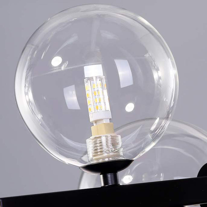 Clear Glass Shade Pendant Ceiling Fixture 5 - Head Modern Linear Kitchen Island Lighting