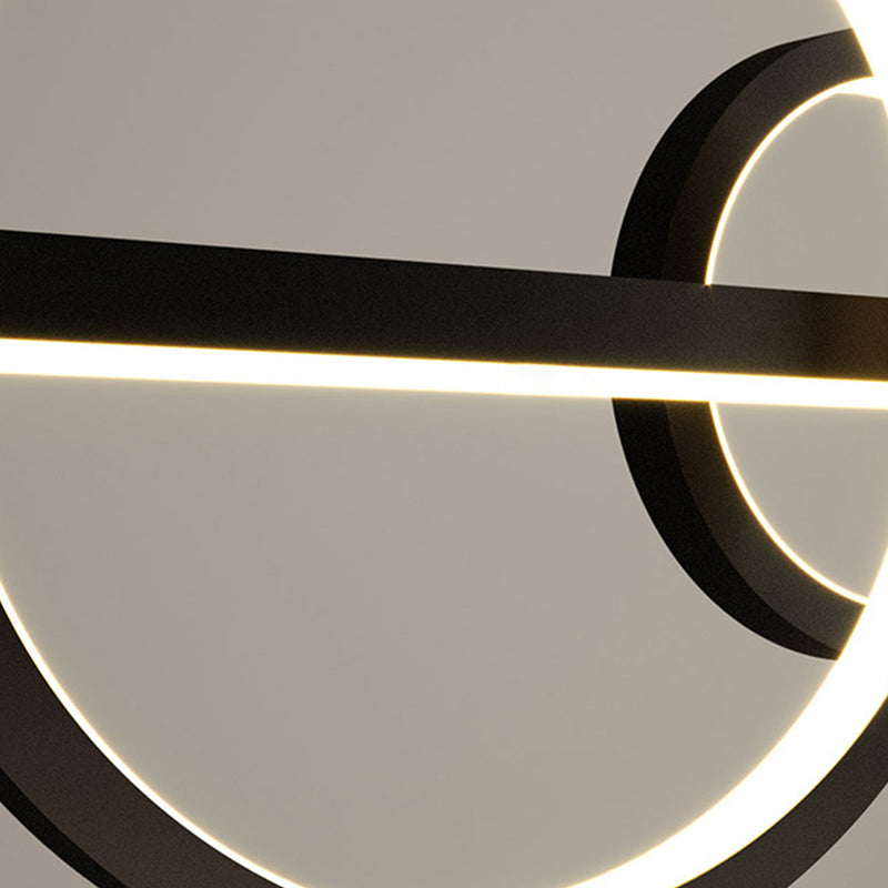 Dark Black Linear Kitchen Island Fixture Metal LED Ceiling Pendant Lighting