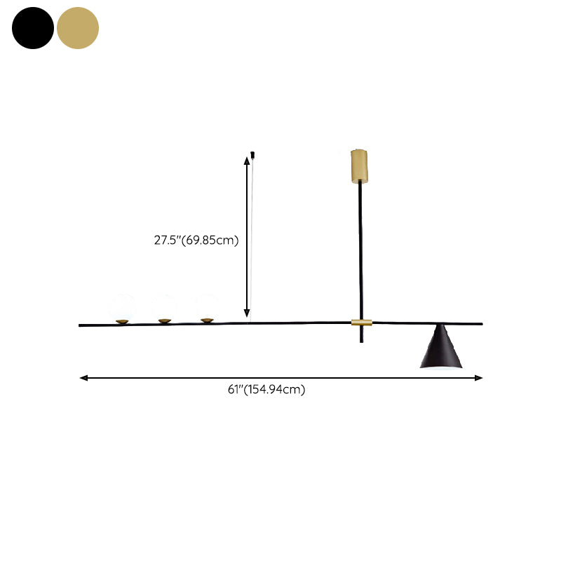 3/4/5-Light Modern Golden Ceiling Light Metal Unique Shaded Kitchen Island Lighting