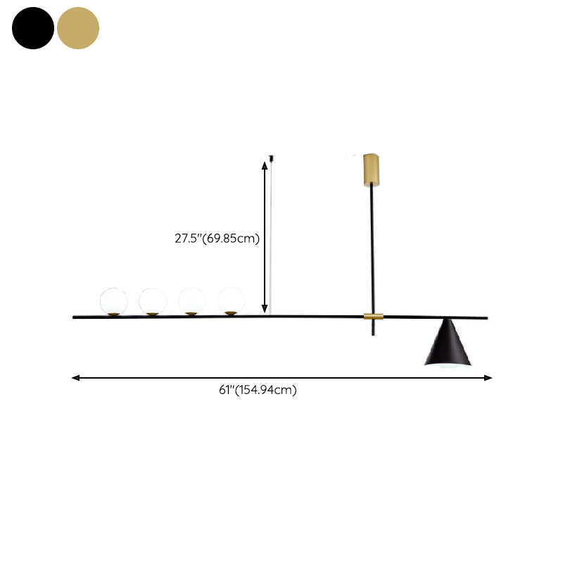 3/4/5-Light Modern Golden Ceiling Light Metal Unique Shaded Kitchen Island Lighting