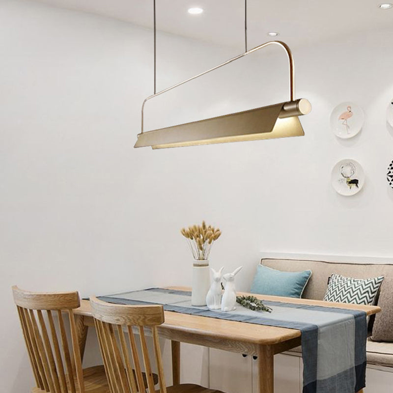 Single Modernism Golden Ceiling Light Metallic Kitchen Island Lighting for Foyer