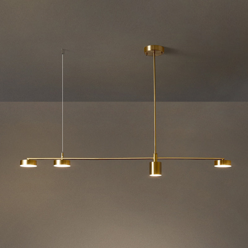 4/5-Light Modernism Golden Ceiling Light Metal Unique Kitchen Island Lighting